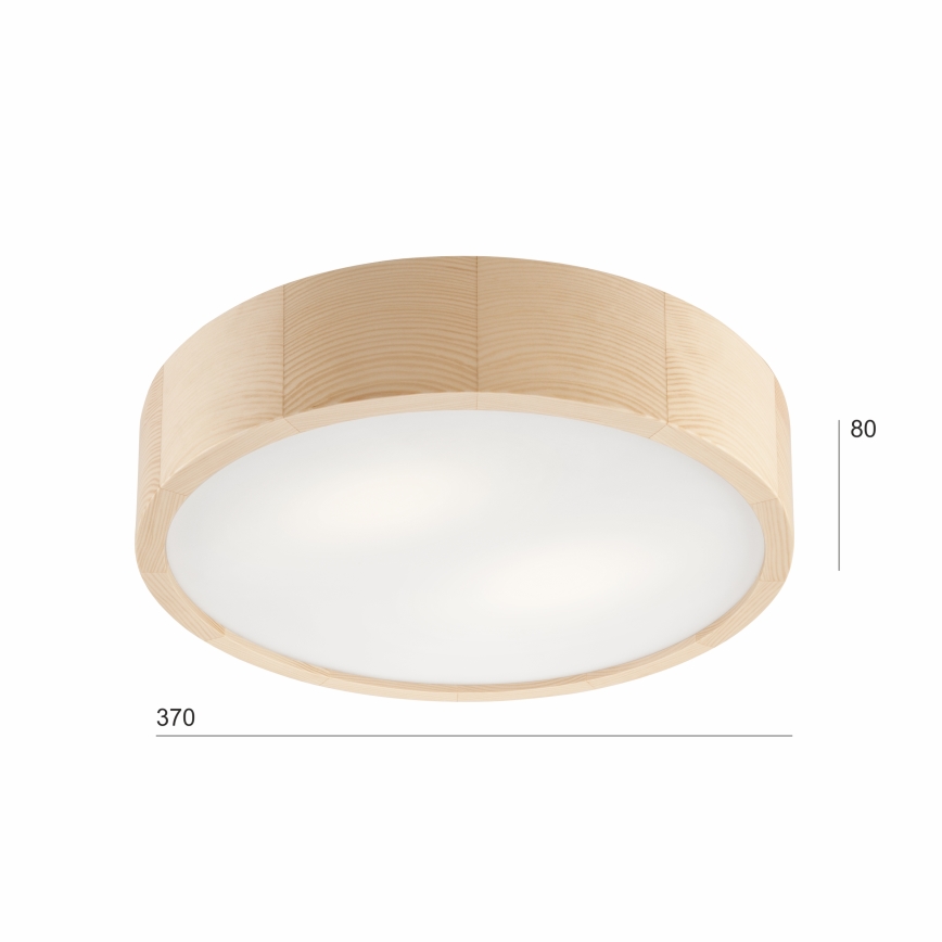 Stropní svítidlo NATURAL 2xE27/60W/230V ø 37 cm borovice - FSC certifikováno