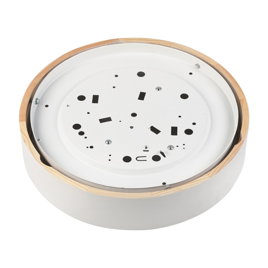 Stropní svítidlo NATURAL 3xE27/15W/230V pr. 37,5 cm borovice/bílá