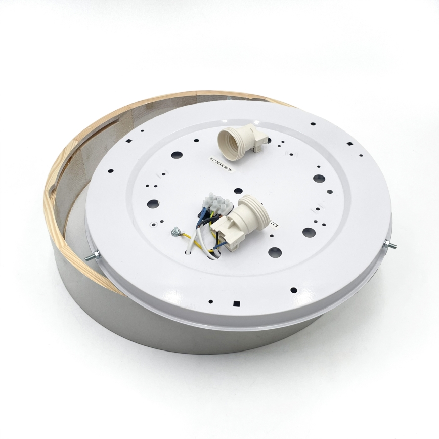 Stropní svítidlo NATURAL 3xE27/15W/230V pr. 37,5 cm borovice/bílá