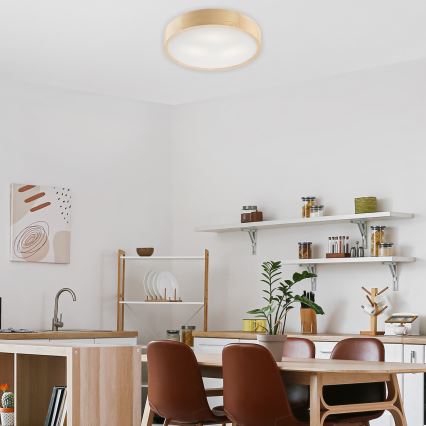 Stropní svítidlo NATURAL 3xE27/60W/230V pr. 47,5 cm borovice