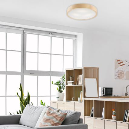 Stropní svítidlo NATURAL 3xE27/60W/230V pr. 47,5 cm borovice