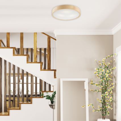 Stropní svítidlo NATURAL 3xE27/60W/230V pr. 47,5 cm borovice