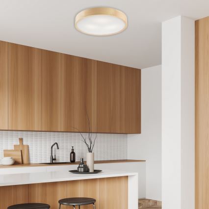 Stropní svítidlo NATURAL 3xE27/60W/230V ø 47 cm borovice - FSC certifikováno
