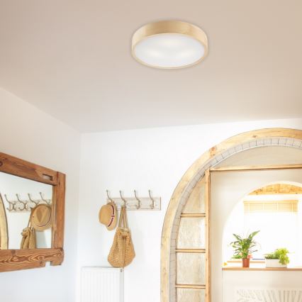 Stropní svítidlo NATURAL 3xE27/60W/230V ø 47 cm borovice - FSC certifikováno