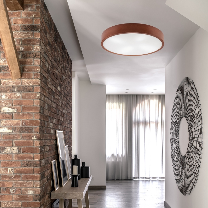 Stropní svítidlo NATURAL 4xE27/60W/230V ø 57 cm borovice/hnědá