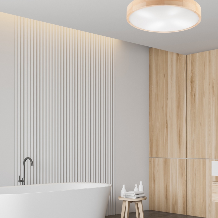 Stropní svítidlo NATURAL 4xE27/60W/230V ø 57 cm borovice
