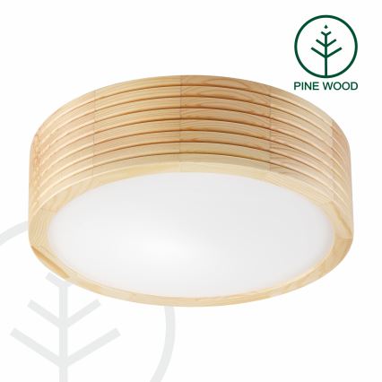 Stropní svítidlo NATURAL MODERN 1xE27/15W/230V pr. 27,5 cm borovice