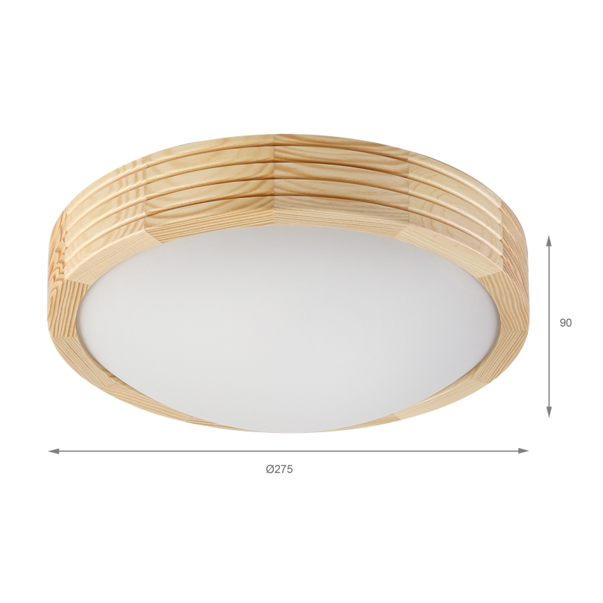 Stropní svítidlo NATURAL MODERN 1xE27/15W/230V pr. 27,5 cm borovice