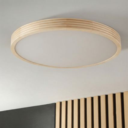 Stropní svítidlo NATURAL MODERN SLIM 3xE27/15W/230V pr. 47,5 cm borovice