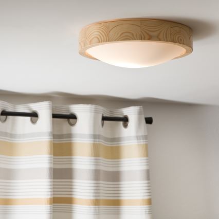 Stropní svítidlo NATURAL SLIM 1xE27/60W/230V pr. 27 cm borovice