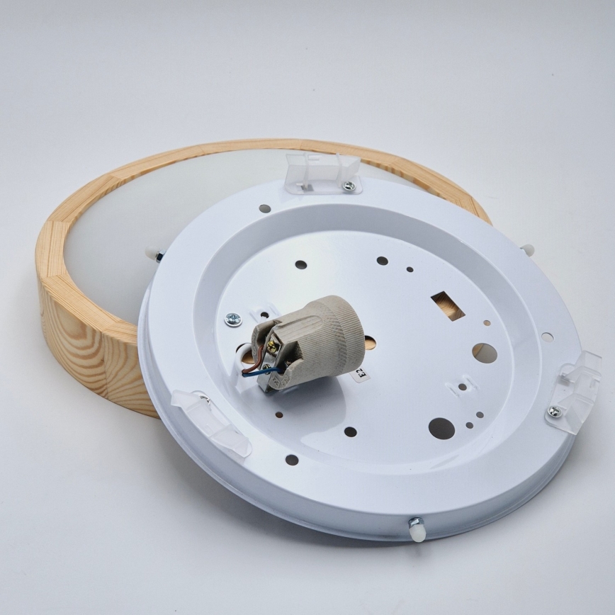 Stropní svítidlo NATURAL SLIM 1xE27/60W/230V pr. 27 cm borovice