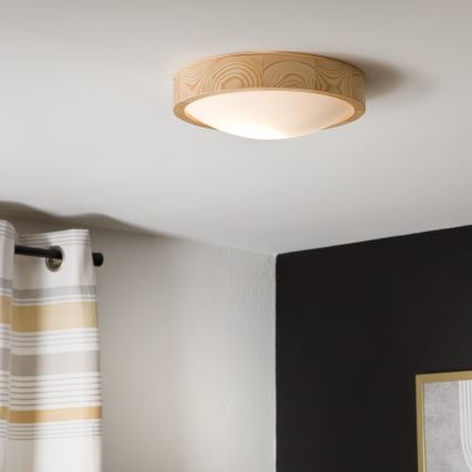 Stropní svítidlo NATURAL SLIM 1xE27/60W/230V ø 27 cm borovice