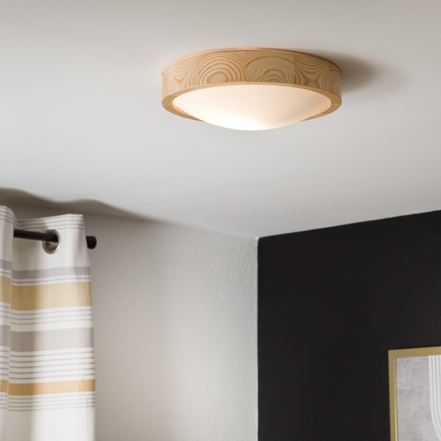 Stropní svítidlo NATURAL SLIM 1xE27/60W/230V ø 27 cm borovice