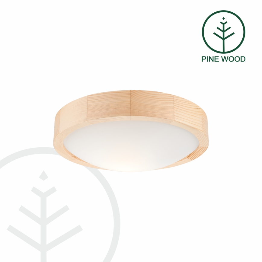 Stropní svítidlo NATURAL SLIM 1xE27/60W/230V ø 27 cm borovice