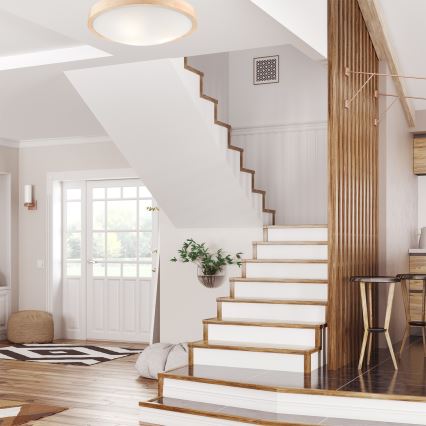 Stropní svítidlo NATURAL SLIM 3xE27/60W/230V pr. 47 cm borovice