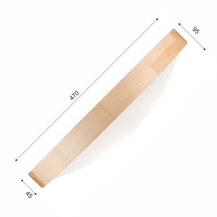 Stropní svítidlo NATURAL SLIM 3xE27/60W/230V ø 47 cm borovice