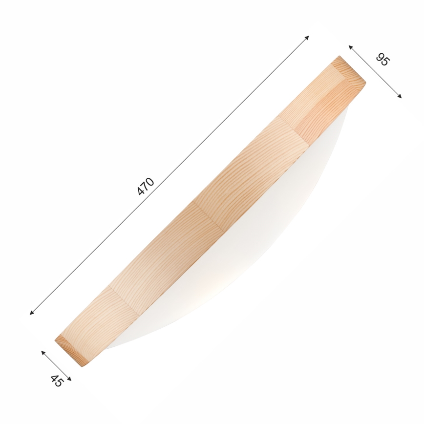 Stropní svítidlo NATURAL SLIM 3xE27/60W/230V ø 47 cm borovice