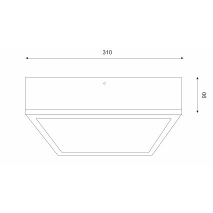 Stropní svítidlo NATURAL SQUARE 2xE27/15W/230V 31x31 cm borovice/černá