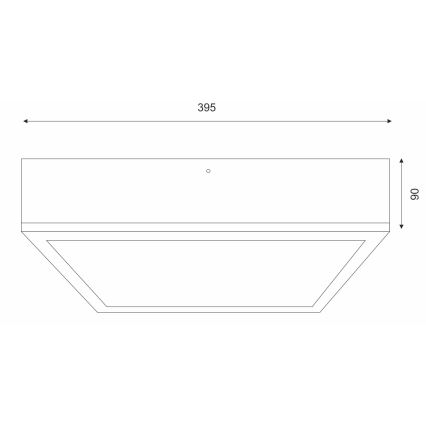 Stropní svítidlo NATURAL SQUARE 4xE27/15W/230V 39x39 cm borovice/černá