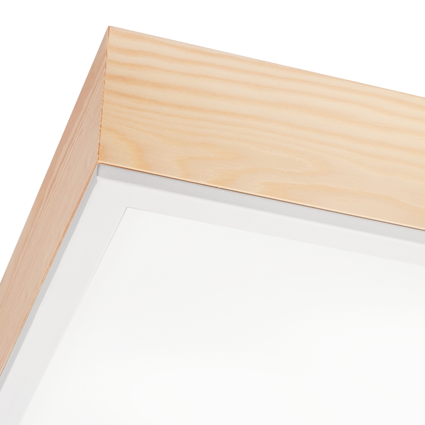 Stropní svítidlo NATURAL SQUARE 4xE27/15W/230V 48x48 cm borovice/bílá