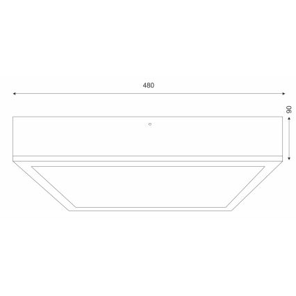 Stropní svítidlo NATURAL SQUARE 4xE27/15W/230V 48x48 cm borovice/černá