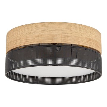 Stropní svítidlo NICOL 4xE27/15W/230V pr. 50 cm dýha/černá