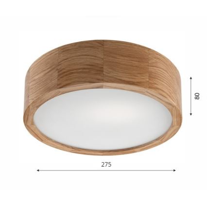 Stropní svítidlo OAK 1xE27/60W/230V dub pr. 27,5 cm