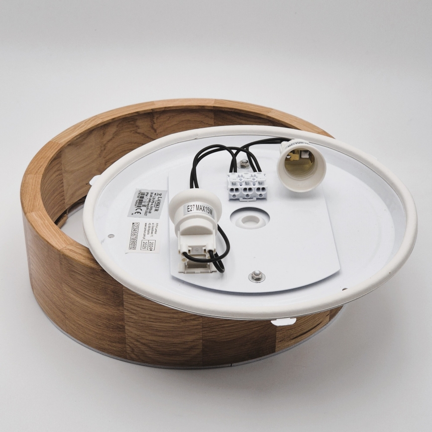 Stropní koupelnové svítidlo OAK 2xE27/15W/230V IP54 dub ø 27 cm