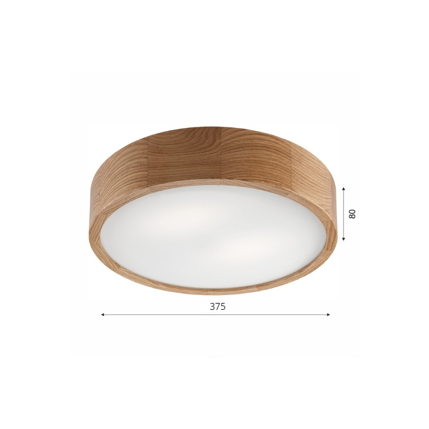 Stropní svítidlo OAK 2xE27/60W/230V dub ø 37,5 cm - FSC certifikováno