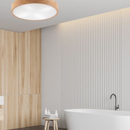 Stropní svítidlo OAK 4xE27/60W/230V pr. 57,5 cm dub