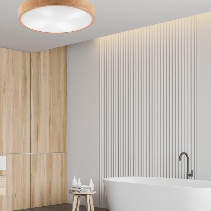 Stropní svítidlo OAK 4xE27/60W/230V pr. 57,5 cm dub