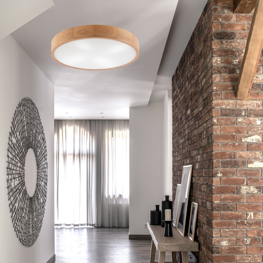 Stropní svítidlo OAK 4xE27/60W/230V ø 57 cm dub