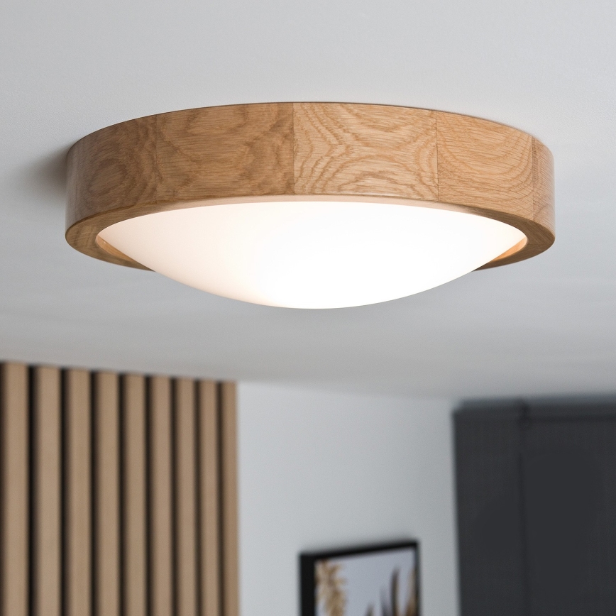 Stropní svítidlo OAK SLIM 1xE27/60W/230V dub pr. 27 cm