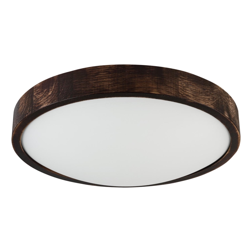 Stropní svítidlo OAK SLIM 2xE27/15W/230V pr. 37 cm dub/tmavě hnědá