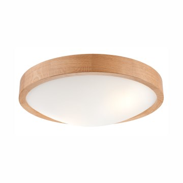 Stropní svítidlo OAK SLIM 2xE27/60W/230V dub pr. 37 cm