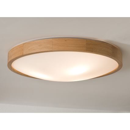 Stropní svítidlo OAK SLIM 3xE27/60W/230V dub pr. 47 cm
