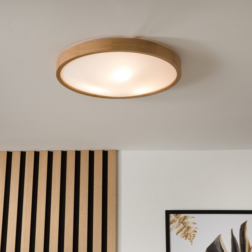 Stropní svítidlo OAK SLIM 3xE27/60W/230V dub ø 47 cm