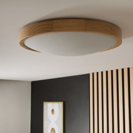 Stropní svítidlo OAK SLIM 3xE27/60W/230V dub ø 47 cm
