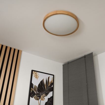 Stropní svítidlo OAK SLIM 3xE27/60W/230V dub ø 47 cm