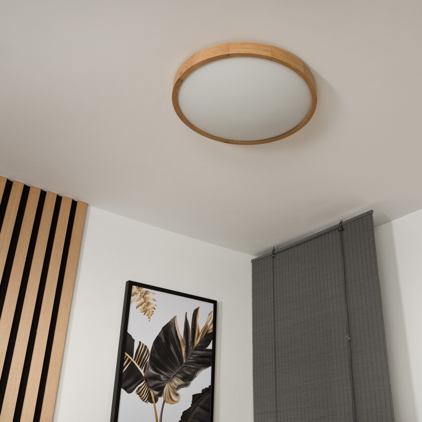 Stropní svítidlo OAK SLIM 3xE27/60W/230V dub ø 47 cm