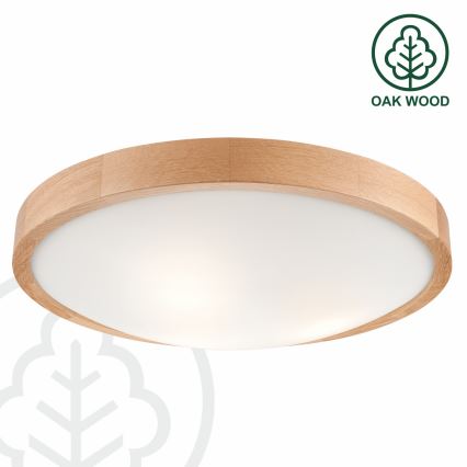 Stropní svítidlo OAK SLIM 3xE27/60W/230V dub ø 47 cm