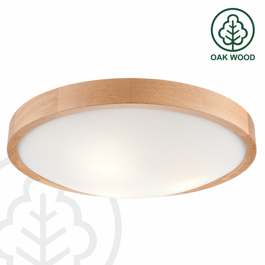 Stropní svítidlo OAK SLIM 3xE27/60W/230V dub ø 47 cm