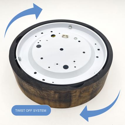 Stropní svítidlo OAK SMOKY 1xE27/15W/230V pr. 27,5 cm dub/tmavě hnědá