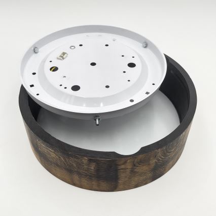 Stropní svítidlo OAK SMOKY 1xE27/15W/230V pr. 27,5 cm dub/tmavě hnědá