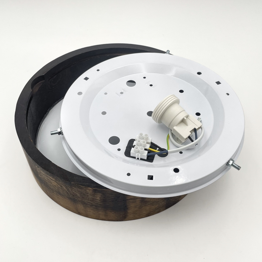 Stropní svítidlo OAK SMOKY 1xE27/15W/230V pr. 27,5 cm dub/tmavě hnědá