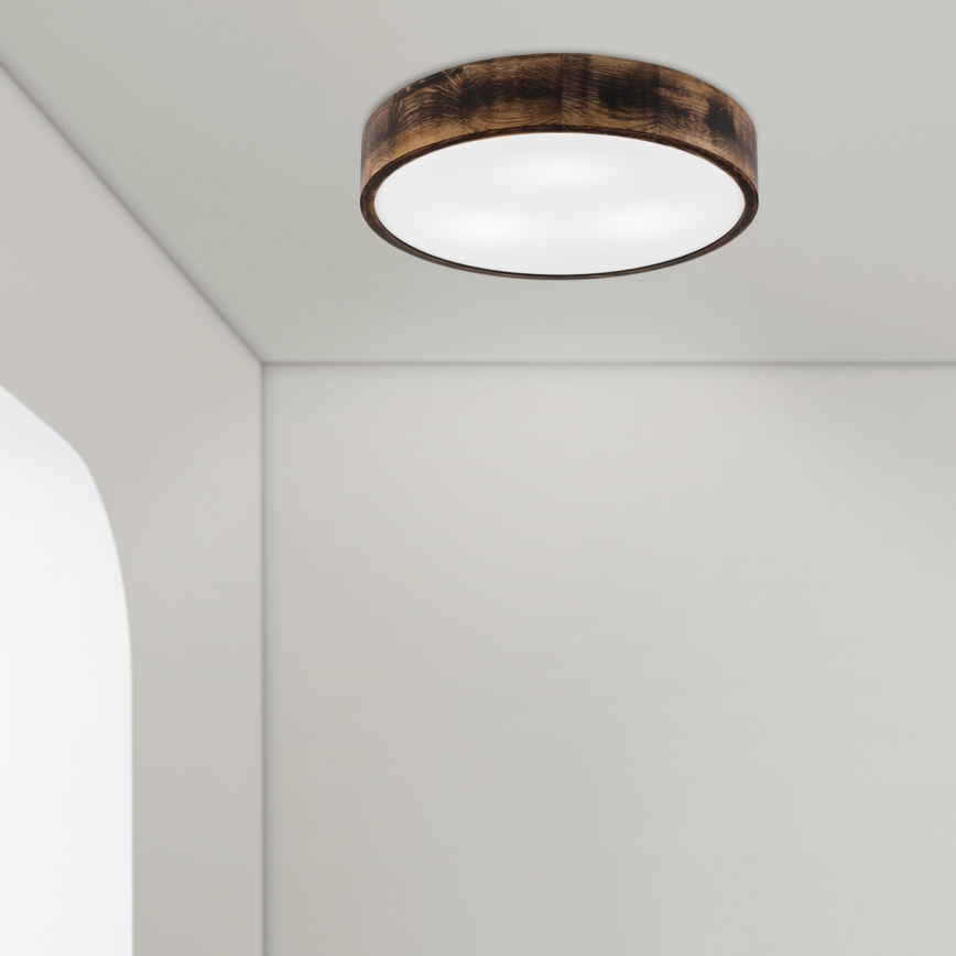Stropní svítidlo OAK SMOKY 3xE27/15W/230V pr. 47,5 cm dub/tmavě hnědá
