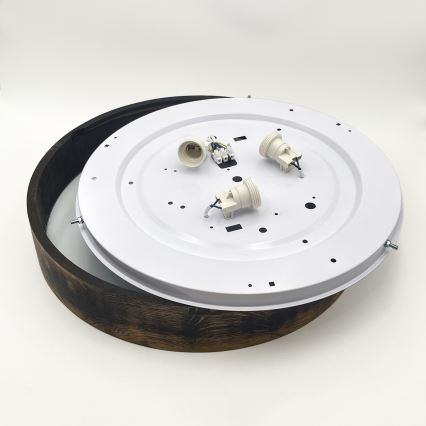 Stropní svítidlo OAK SMOKY 3xE27/15W/230V pr. 47,5 cm dub/tmavě hnědá
