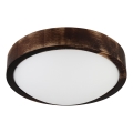 Stropní svítidlo OAK SMOKY SLIM 1xE27/15W/230V pr. 27 cm dub/tmavě hnědá