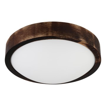 Stropní svítidlo OAK SMOKY SLIM 1xE27/15W/230V pr. 27 cm dub/tmavě hnědá