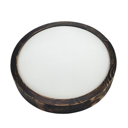 Stropní svítidlo OAK SMOKY SLIM 1xE27/15W/230V pr. 27 cm dub/tmavě hnědá